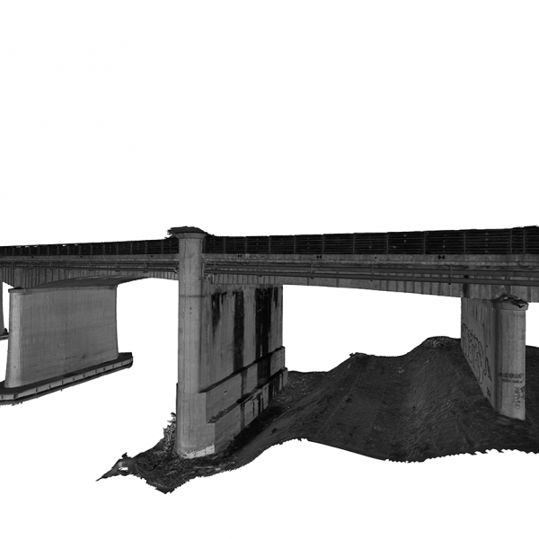 Modello mesh complessivo del ponte stradale.